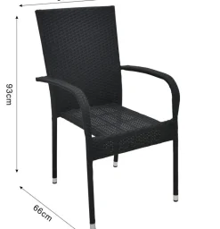 POCOline Gartenstuhl Haiti schwarz Stahlrohr B/H/L: ca. 56x93x66 cm