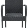 POCOline Gartenstuhl Palermo schwarz Polyrattan B/H/L: ca. 63x94x55 cm