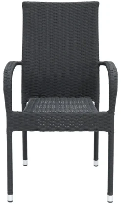 POCOline Gartenstuhl Palermo schwarz Polyrattan B/H/L: ca. 63x94x55 cm