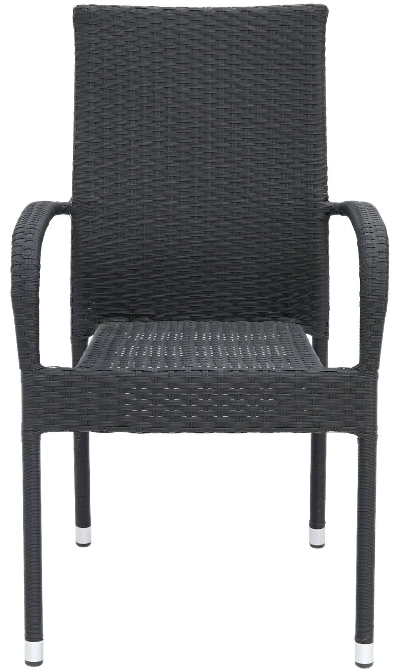 POCOline Gartenstuhl Palermo schwarz Polyrattan B/H/L: ca. 63x94x55 cm