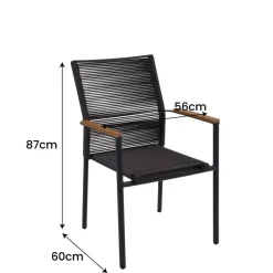 POCOline Gartenstuhl Turin dunkelgrau Webstoff B/H/L: ca. 60x87x56 cm