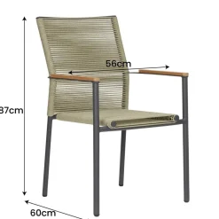 POCOline Gartenstuhl Turin salbei Webstoff B/H/L: ca. 60x87x56 cm