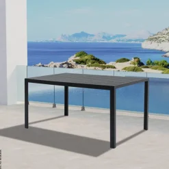 POCOline Gartentisch Mila schwarz Alu B/H/L: ca. 90x74x150 cm