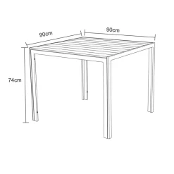 POCOline Gartentisch Mila schwarz Alu B/H/L: ca. 90x74x90 cm