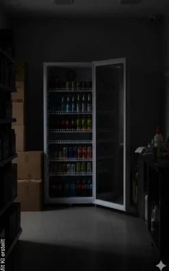 POCOline Glastürkühlschrank GTK 140-237CW weiß B/H/T: ca. 54x140x55 cm