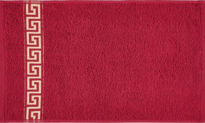 POCOline Gästehandtuch Mäander rot Baumwolle B/L: ca. 30x50 cm