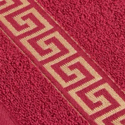 POCOline Gästehandtuch Mäander rot Baumwolle B/L: ca. 30x50 cm