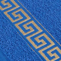 POCOline Gästehandtuch Mäander blau Baumwolle B/L: ca. 30x50 cm