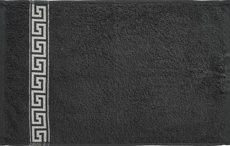 POCOline Gästetuch Mäander schwarz Baumwolle B/L: ca. 30x50 cm