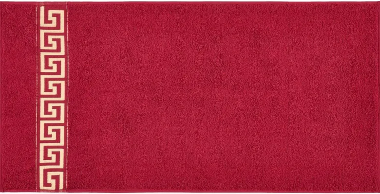 POCOline Handtuch Mäander rot Baumwolle B/L: ca. 50x100 cm