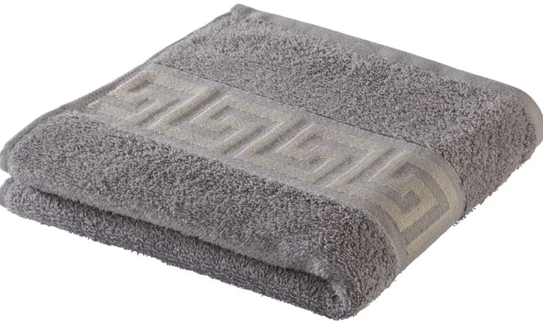 POCOline Handtuch Mäander silber Baumwolle B/L: ca. 50x100 cm