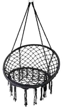 POCOline Hängesessel schwarz Baumwolle B/H/L: ca. 80x115x74 cm