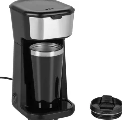 POCOline Kaffeeautomat schwarz Edelstahloptik Kunststoff B/H/L: ca. 13x26,1x18,1 cm