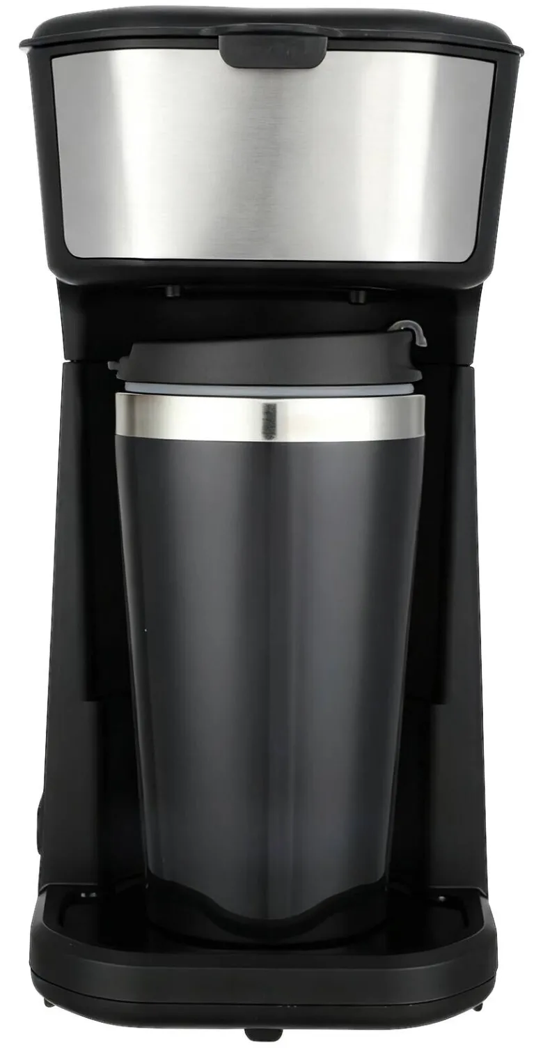 POCOline Kaffeeautomat schwarz Edelstahloptik Kunststoff B/H/L: ca. 13x26,1x18,1 cm