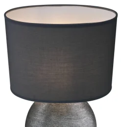 POCOline Keramik Tischleuchte Anouk grau silber Keramik B/H/L: ca. 15x45x26 cm E14 1 Brennstellen