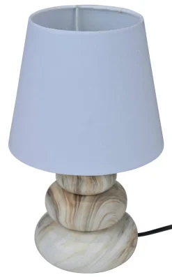 POCOline Keramik Tischleuchte Adriana beige braun weiß Keramik B/H/L: ca. 16,5x17,5x16,5 cm E14 1 Brennstellen