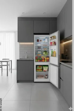 POCOline Kühl-/Gefrierkombination KGK144-205IX Inox B/H/T: ca. 54x144x55 cm