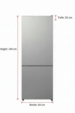 POCOline Kühl-/Gefrierkombination KGK144-205IX Inox B/H/T: ca. 54x144x55 cm