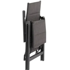 POCOline Klappsessel Boston anthrazit Alu B/H/L: ca. 73x140x58 cm