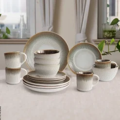 POCOline Kombiservice beige Steingut 16 tlg.