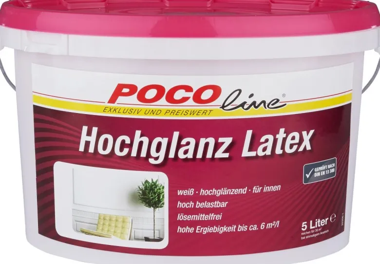 POCOline Latexfarbe weiß ca. 5 l