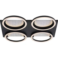 POCOline LED-Deckenleuchte Arietty schwarz Metall Kunststoff B/H/L: ca. 44,5x7x48 cm