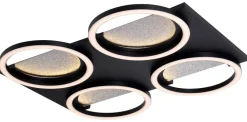 POCOline LED-Deckenleuchte Arietty schwarz Metall Kunststoff B/H/L: ca. 44,5x7x48 cm