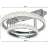 POCOline LED-Deckenleuchte Aurora Chrom Metall Acryl B/H/L: ca. 61x28,5x68 cm