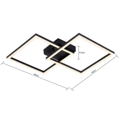 POCOline LED-Deckenleuchte Lotte schwarz Kunststoff B/H/L: ca. 40x6,5x40 cm