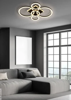 POCOline LED-Deckenleuchte Lavan schwarz B/H/L: ca. 39x9x49 cm