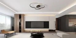 POCOline LED-Deckenleuchte Mica mattschwarz Metall Acryl B/H/L: ca. 50x12,5x77,5 cm