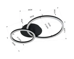 POCOline LED-Deckenleuchte Nio schwarz B/H/L: ca. 40x11,5x58 cm