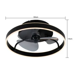 POCOline LED-Deckenventilator Hilko schwarz B/H/L: ca. 50x16x50 cm max. 40 W