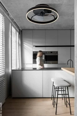 POCOline LED-Deckenventilator Hilko schwarz B/H/L: ca. 50x16x50 cm max. 40 W