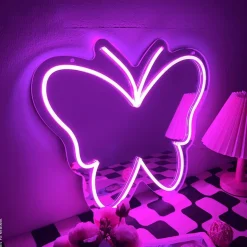 POCOline LED-Neonleuchte Butterfly B/H/L: ca. 25x1,6x28,5 cm