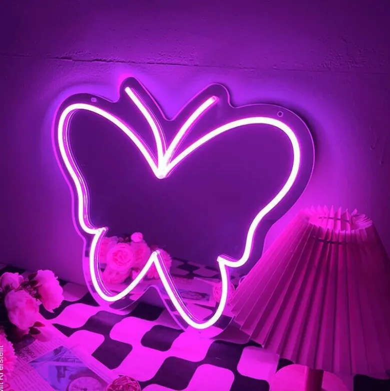 POCOline LED-Neonleuchte Butterfly B/H/L: ca. 25x1,6x28,5 cm