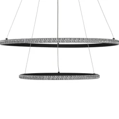POCOline LED-Pendelleuchte Aletta schwarz Metall Acryl H/D: ca. 120x60 cm