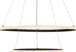 POCOline LED-Pendelleuchte Aletta schwarz Metall Acryl H/D: ca. 120x60 cm