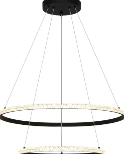 POCOline LED-Pendelleuchte Aletta schwarz Metall Acryl H/D: ca. 120x60 cm