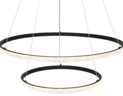 POCOline LED-Pendelleuchte Aletta schwarz Metall Acryl H/D: ca. 120x60 cm