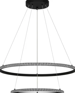 POCOline LED-Pendelleuchte Aletta schwarz Metall Acryl H/D: ca. 120x60 cm