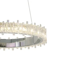 POCOline LED-Pendelleuchte Aurora Chrom Metall Acryl B/H/L: ca. 41x140x41 cm