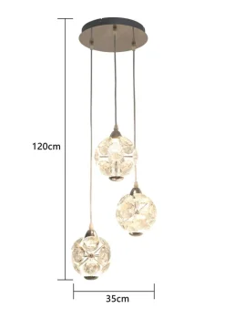 POCOline LED-Pendelleuchte Della Chrom B/H/L: ca. 35x120x35 cm
