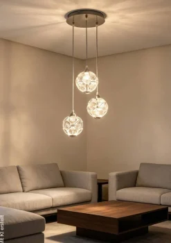 POCOline LED-Pendelleuchte Della Chrom B/H/L: ca. 35x120x35 cm