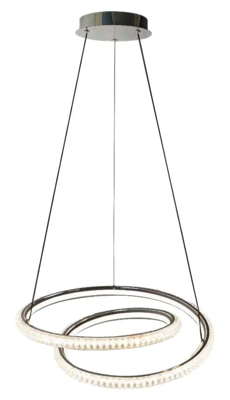 POCOline LED-Pendelleuchte Giorgia Chrom Acryl Metall H/D: ca. 120x45 cm