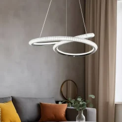 POCOline LED-Pendelleuchte Giorgia Chrom Acryl Metall H/D: ca. 120x45 cm
