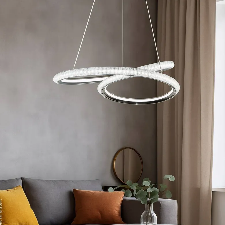 POCOline LED-Pendelleuchte Giorgia Chrom Acryl Metall H/D: ca. 120x45 cm