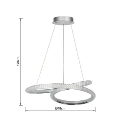 POCOline LED-Pendelleuchte Giorgia Chrom Acryl Metall H/D: ca. 120x45 cm