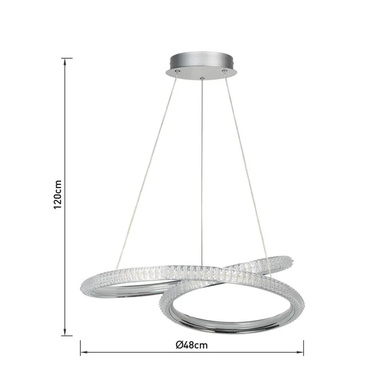 POCOline LED-Pendelleuchte Giorgia Chrom Acryl Metall H/D: ca. 120x45 cm