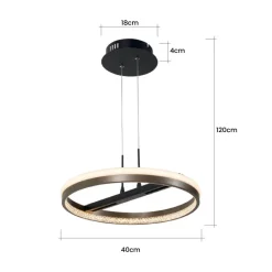 POCOline LED-Pendelleuchte Liah schwarz Metall Acryl H/D: ca. 120x40 cm